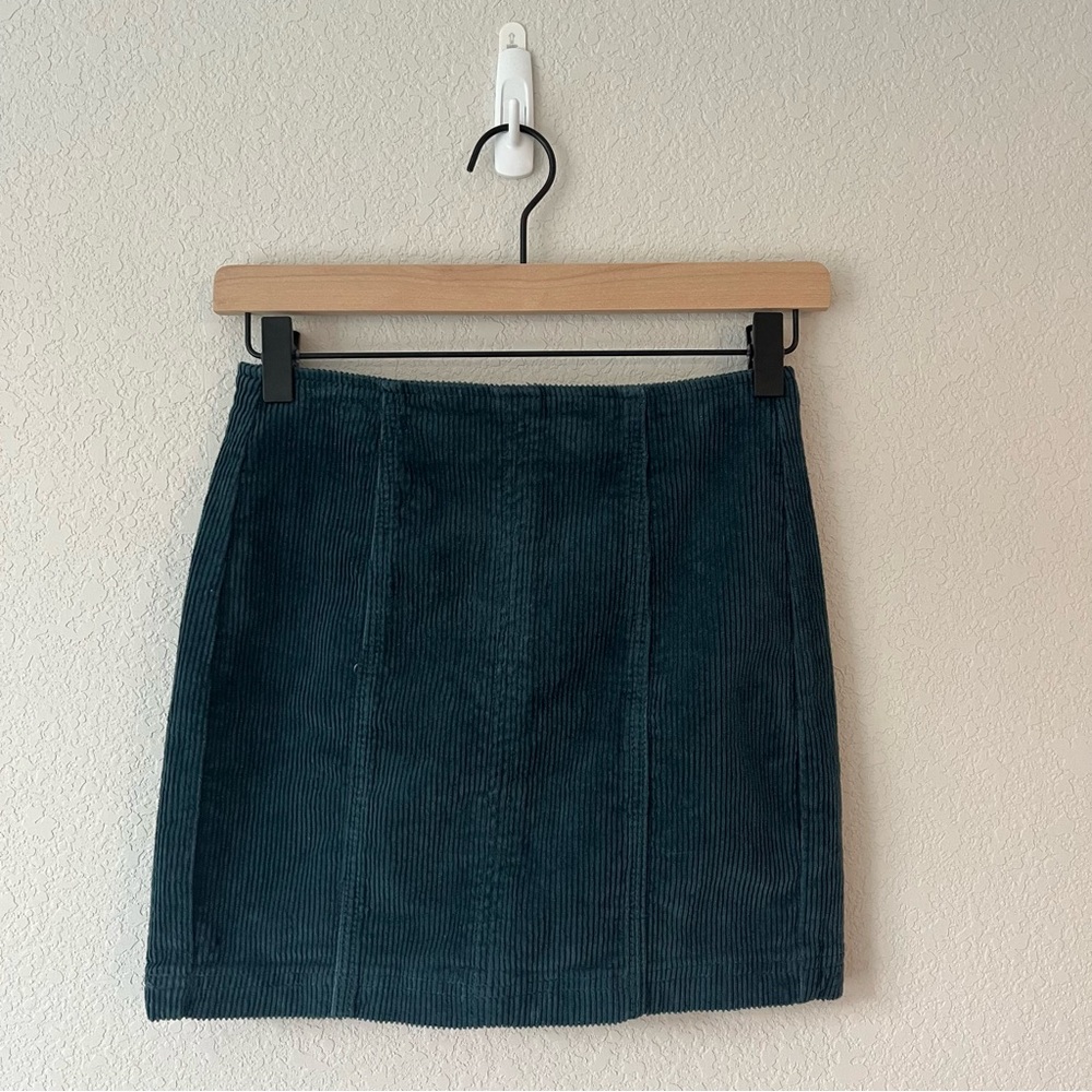 PacSun Green Corduroy Mini Skirt